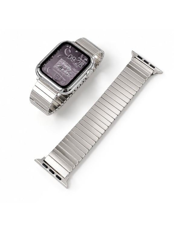 Compatible with Apple Watch Series S12 42mm Ultra Series 49mm stainless steel expansion watchband 44mm Stretchable Metal Elastic Sport Watch bands 40mm Bracelet for Apple Watch 11 10 9 8 SE Strap