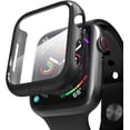 thumbnail image 1 of Compatible for Apple Watch Series SE2 /6 /5 /4 /SE 44mm Case with Screen Protector Accessories Slim Guard Thin Bumper Full Coverage Matte Hard Cover Defense Edge for iWatch Women Men GPS (Black), 1 of 5