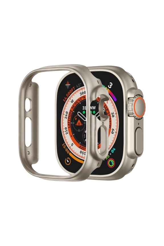 Compatible for Apple Watch Ultra Case 49mm, Shockproof Ultra-Thin Hard PC Bumper Case All-Around Edge Protective Cover Frame[NO Screen Protector] for iWatch Ultra/Ultra 2/Ultra 3, Titanium