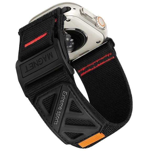 Compatible Apple Watch Ultra Men's Bands, Wide Soft Nylon Sport Loop, Sturdy Magnetic Buckle for iWatch 49mm (Ultra2), 46mm (10 Series), 45mm (9/8/7), 44mm (SE2/SE/6/5/4), 42mm (3/2/1)