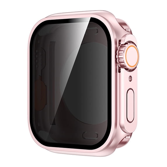 Compatible with Apple Watch iWatch Series 6/5/4/SE 44mm 2-in-1 Case,Built-in Anti-peeping Screen Protector,Hard Cover Anti-Scratch Shockproof Ultra Slim Watch Case Cover,Rosegold