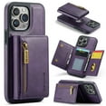thumbnail image 1 of Compatible with Apple iPhone 16 Case, RFID BLOCKING Wallet Magnetic Removable Card Holder Classic Vegan PU Leather Ultra Slim Thin Kickstand Phone Cover for iPhone 16 - Purple, 1 of 14