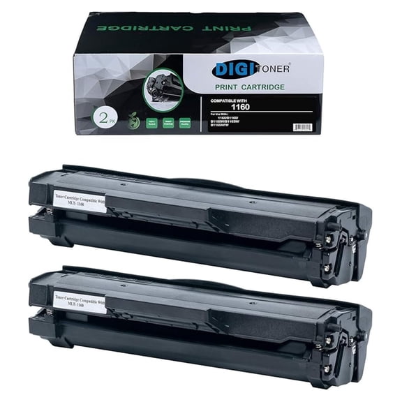 Compatible B1160 1160 1165 Toner Cartridge Replacement for 331-7335 B1160 1160 1165 YK1PM HF442 Toner Cartridge for 1160 B1160 B1160W B1163w B1165nfw Printer, Black [2 Pack]