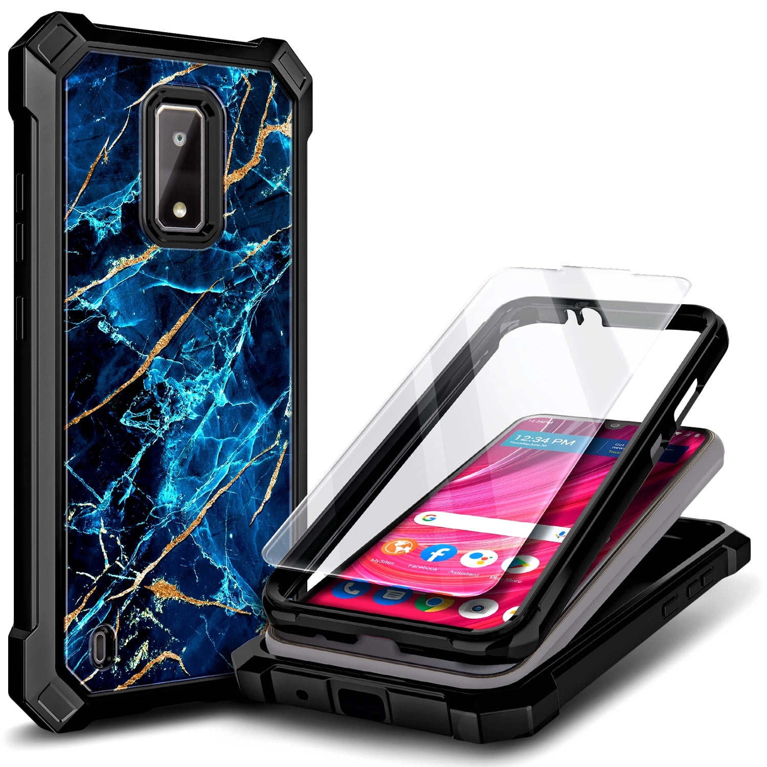 Compatible for BLU View 4 (B135DL) / View 2 (B131DL) Case w/ Tempered