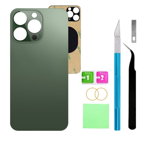Back Glass Replacement Kit for iPhone 13 Pro Max 6.7 inch Models with Repair Tool Kit (Alpine Green)