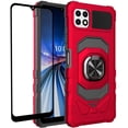 thumbnail image 1 of Compatible for Boost Mobile Celero 5G+ Plus 2023 Case with Tempered Glass Screen Protector [Military Grade] Ring Car Mount Kickstand Shockproof Hard Phone Case - Red, 1 of 1