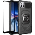 thumbnail image 1 of Compatible for Boost Mobile Celero 5G+ Plus 2023 Case w/Tempered Glass Screen Protector [Military Grade] Ring Car Mount Kickstand Shockproof Hard Phone Case - Black, 1 of 1