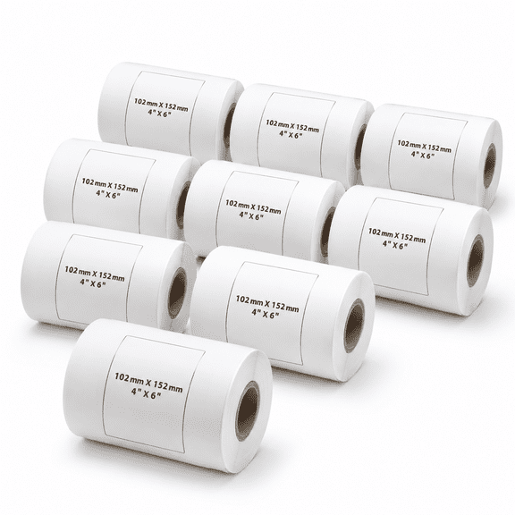 Compatible Brother DK-1241 Freezer Label Tape, 10 Rolls, 4in x 6in, For QL Series Thermal Printers