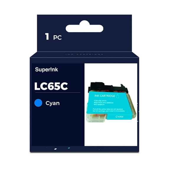Compatible Brother LC65C Cyan Inkjet Cartridge by Superink