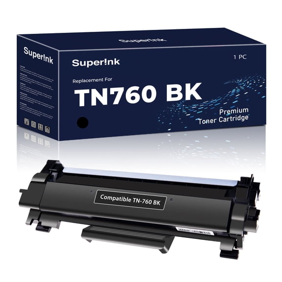 Compatible Brother TN-760 / TN760 Black Toner WITH CHIP by Superink