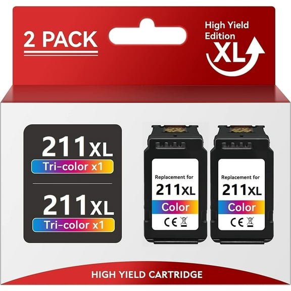 Compatible CL-211XL CL 211 XL High Yield Ink Cartridge Replacement for Canon PIXMA MX340 iP2700 MP230 MP240 MX480 MX350 Printer (Tri-Color, 2 Pack)