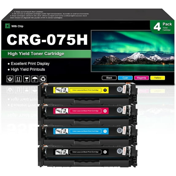 Compatible CRG-075H CRG075H High Yield Toner Cartridges, Replacement for Canon ImageCLASS LBP646Cdw LPB647Cdw MF662Cdw MF663Cdw MF665Cdw Printers