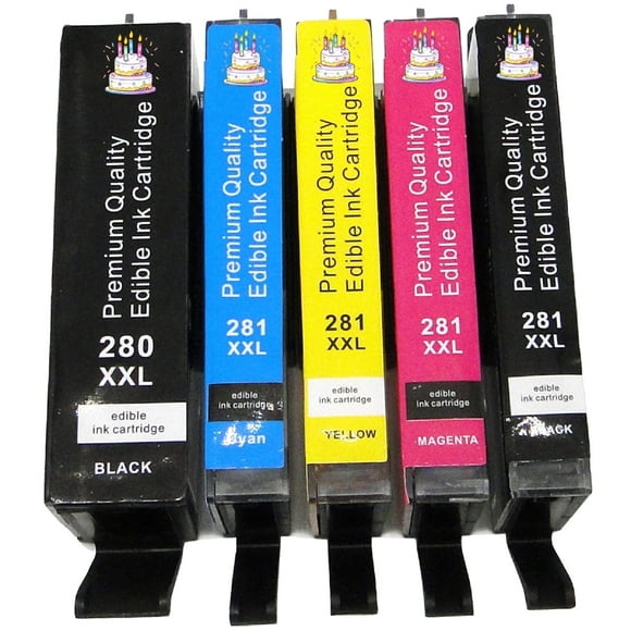 Edible Ink Cartridge Set Compatible for Canon Printers PGI-280XXL CLI-281XXL Cake and Candy Printing