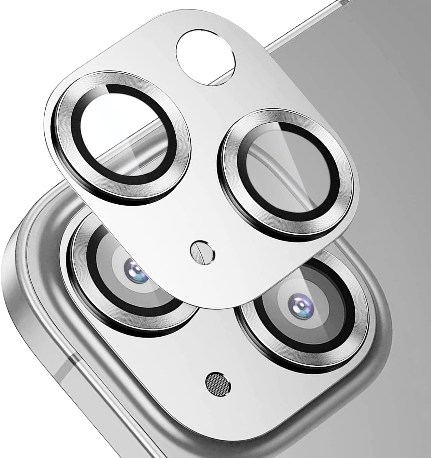 Compatible Camera Lens Protector 3D Metal Plus 9H Tempered Glass Camera