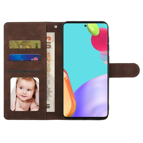 Compatible Case For Samsung Galaxy A33 5G Business Style Wallet Stylish Classic Case Shockproof Detachable Magnetic Kickstand 360 Protection Card Slot Cover.For Samsung Galaxy A33 5G,Coffee