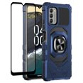 thumbnail image 1 of Compatible Case for Nokia G400 5G Case w/Tempered Glass Screen Protector [Military Grade] Ring Car Mount Kickstand Shockproof Hard Phone Case - Blue, 1 of 7