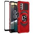 thumbnail image 1 of Compatible Case for Nokia G400 5G Case w/Tempered Glass Screen Protector [Military Grade] Ring Car Mount Kickstand Shockproof Hard Phone Case - Red, 1 of 7