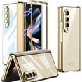 thumbnail image 1 of Compatible Champagne Gold Samsung Galaxy Z Fold 4 Clear Case Hinge Protection Electroplating PC Magnet Crystal Case for Samsung Z Fold 4 Case,Samsung Z Fold 4 5g Case Galaxy Fold 4 5g Phone Case, 1 of 14
