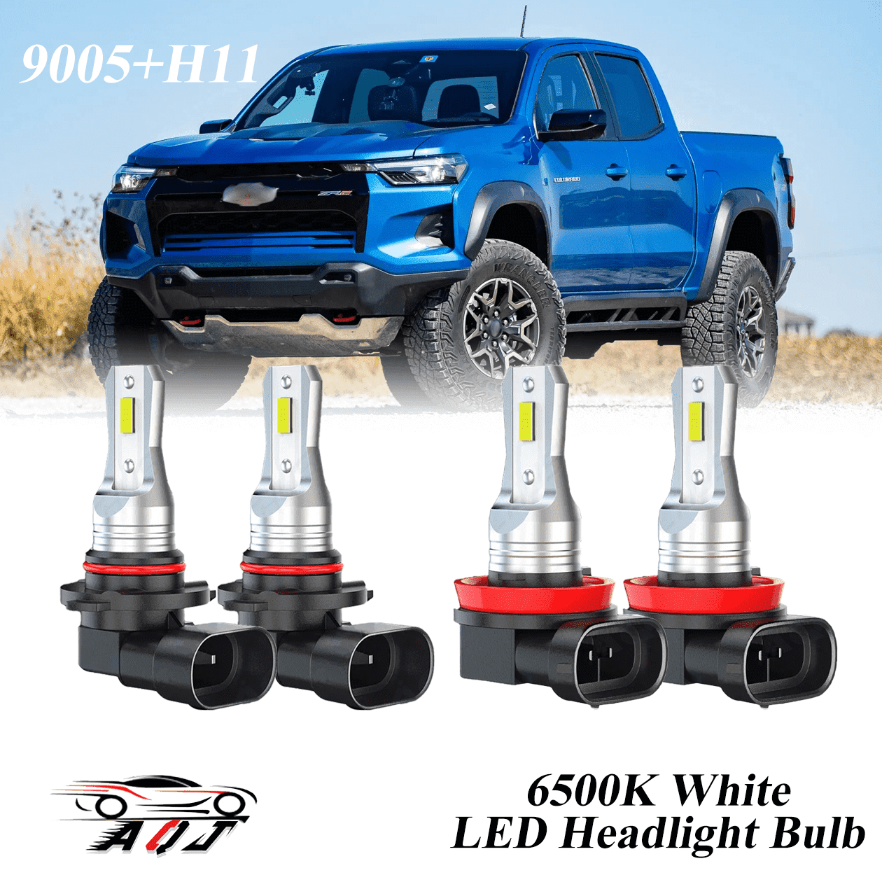 Compatible with Chevrolet Colorado 2015-2024 LED Headlight KIT High Low Beam Combo Bulbs (Pack of 4) , 6500K White 10,000LM Super Bright, Plug and Play