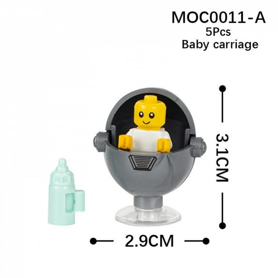 Compatible City MOC Building Blocks Bricks Parts Furniture Kits Kids Toys For Children Friends Baby Carriage Bottle Blocks Gifts
