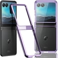 thumbnail image 1 of Compatible Clear Motorola Razr Plus Case 2023,Motorola Razr+ 2023 Case 5G,Slim Anti-Scratches Electroplate Protective Case for Motorola Razr 40 Ultra Phone Cases,Moto Razr Plus 2023 Case,Purple, 1 of 11