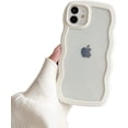 thumbnail image 1 of Compatible with Clear iPhone 12 Pro Max Case Cute Simple Curly Wave Bumper Case Aesthetic Phone Case for Girls Women Soft TPU Protective Phone Cover-Pink, 1 of 11
