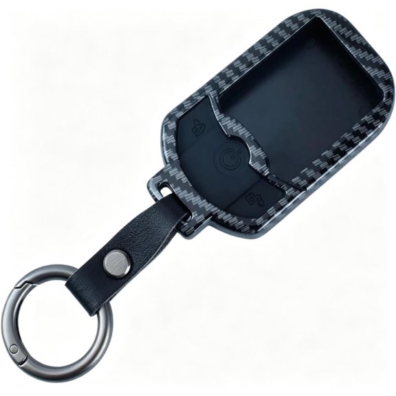 Compatible with Compustar PRO T13 2-Way LCD Key Fob Cover, ABS Carbon Fiber Style Protective Case, Non-Blocking Signal, Scratch-Resistant Remote Key Shell for Car Remote Starter Accessories