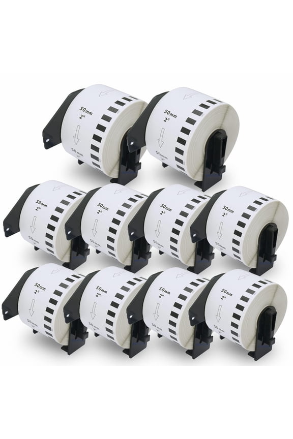 Compatible Continuous Labels Replacement for Brother DK-2223 (1.9 in x 100 ft), Use with Brother QL Label Printers [6 Rolls + 1 Reusable Cartridge]