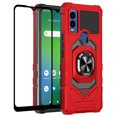 thumbnail image 1 of Compatible for Cricket Innovate E 5G Case w/Tempered Glass Screen Protector [Military Grade] Ring Car Mount Kickstand Shockproof Hard Phone Case - Red, 1 of 7