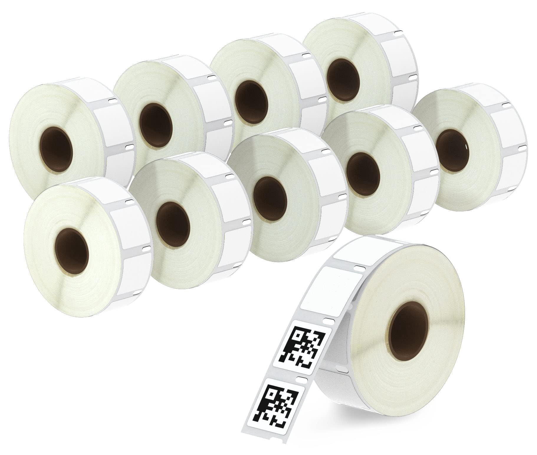 Compatible DYMO 30332 (1" x 1") Square Multipurpose Labels - Compatible with DYMO Labelwriter 450, 4XL & Zebra Desktop Printers [10 Rolls/7500 Labels]
