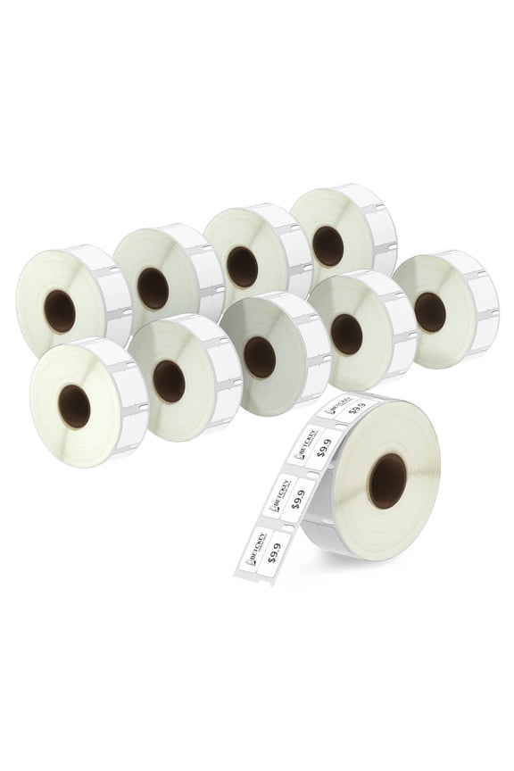 Compatible DYMO 30333 (1/2" x 1") Extra Small 2-Up Labels - Compatible with DYMO Labelwriter 450, 4XL & Zebra Desktop Printers [10 Rolls/10000 Labels]