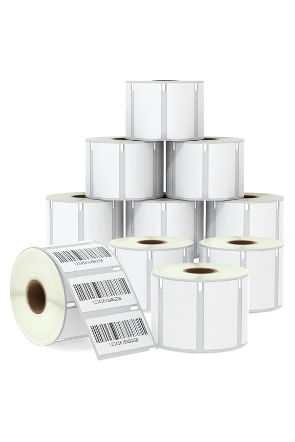 Compatible DYMO 30334 (2-1/4" x 1-1/4") Multipurpose Barcode/FNSKU Labels, Perforated, Compatible with DYMO Labelwriter 450, 4XL, Rollo & Zebra Desktop Printers [10 Rolls/10000 Labels]