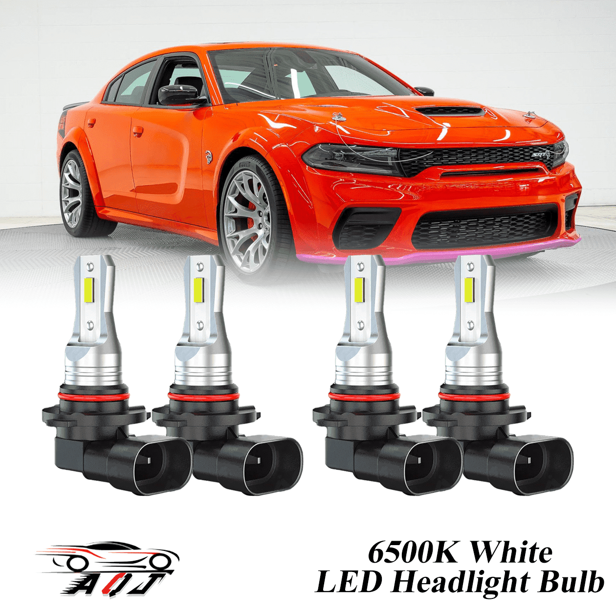 Compatible with Dodge Charger 2006-2009 2016-2023 LED Headlight Bulbs KIT High Low Beam Combo (Pack of 4) , 6500K White 10,000LM Super Bright, Plug and Play
