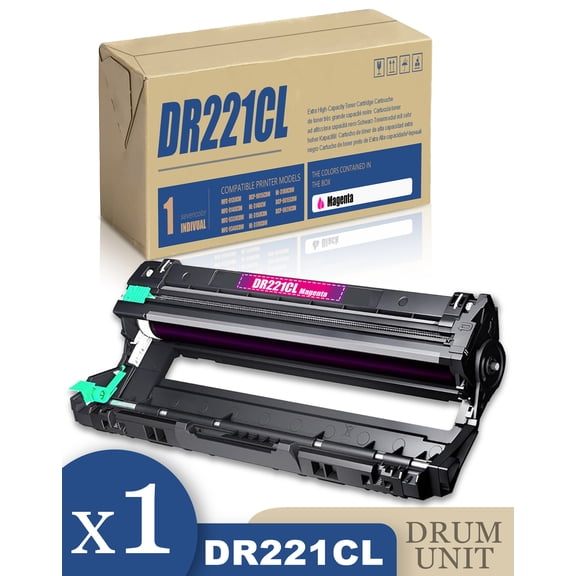 Compatible Drum Unit Replacement for Brother DR221CL DR-221 DR221 DR-221CL Imaging for HL-3150CDN HL-3170CDW HL-3180CDW Printer (1-Pack, Magenta)