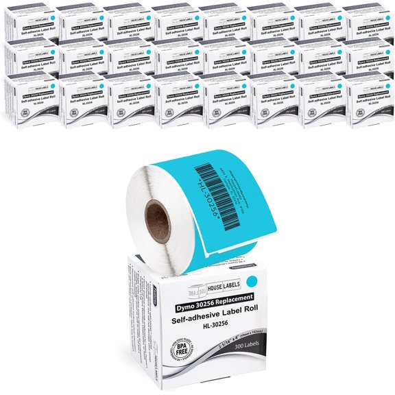 Compatible with Dymo 30256 Labels, Blue, 2-5/16" x 4" | Shipping Labels; Compatible With Dymo LW 450, 4XL (Not 5**, 5XL), Rollo & Zebra; 25 Rolls /7500 Labels
