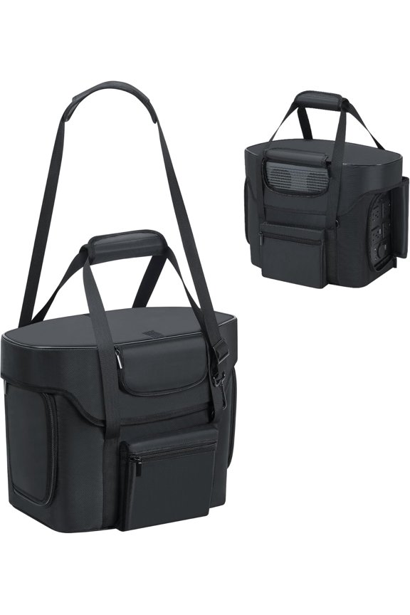 Compatible with ECOFLOW DELTA 2 Power Station Carry Bag, Powerstation Water-resistant Bag with Adjustable Shoulder Strap Compatible with Ecoflow Delta 2, with Portable Opennings for Outside