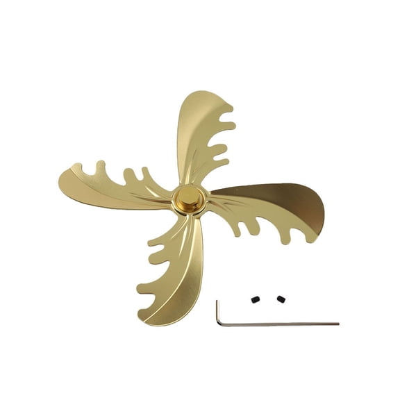 Compatible Fireplace Fan 4 Blade Aluminum Alloy Heat Powered Air Circulation