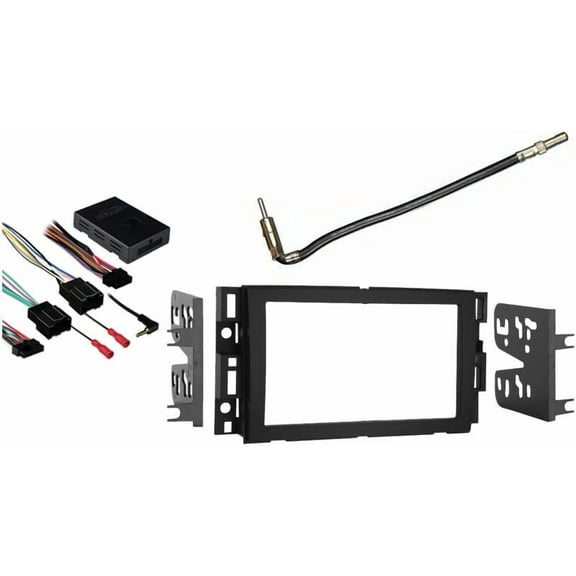 Compatible Fit Chevy Avalanche 2007-2013 Double DIN Dash Kit GMOS-LAN-01 Non-Amplified Harness Antenna Adapter