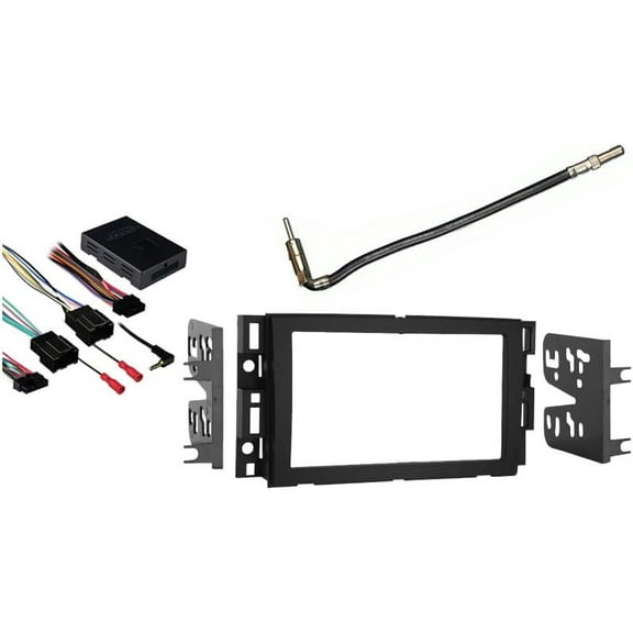 Compatible Fit Chevy Suburban 2007-2013 Double DIN Dash Kit GMOS-LAN-01 Non-Amplified Harness Antenna Adapter