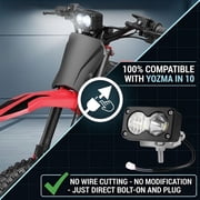 Compatible Fit for Yozma IN 10 Dirt Pit Bike Dual-Beam Headlight, 20W LED Headlight 6500K Plug-Play Motorcycle Auxiliary Light