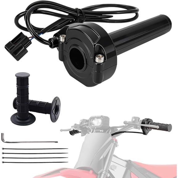 Compatible Fit for Yozma IN10 Electric Dirt Bike Twist Throttle, Full Throttle Grip & Cable Kit with Rolling Bearing (Black)