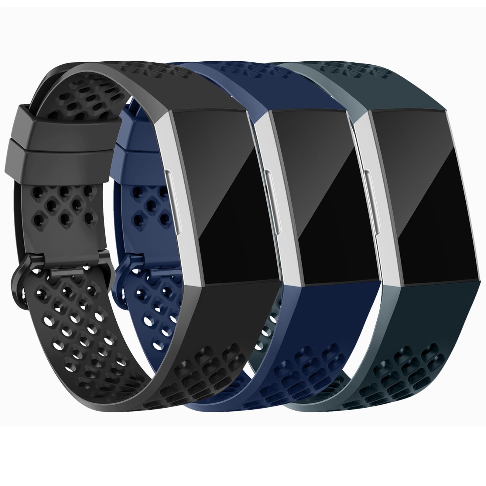 Compatible with Fitbit Charge 4 Bands Fitbit Charge 3 Bands for Women Men Breathable with Air Holes Replacement Wristbands for Fitbit Charge 3 SE 3Pack Walmart