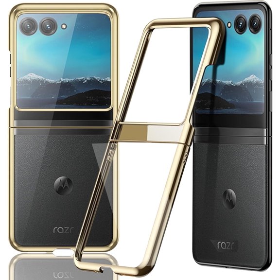 Compatible Flip Case for Motorola Razr Plus 2023 Case Clear,Motorola Razr 40 Ultra Case,Electroplating Shockproof Protective Case