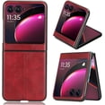 thumbnail image 1 of Compatible Flip Phone Case for Motorola Razr Plus Case 2023,Motorola Razr+ 2023 Case 5G,Thin Lightweight PU Leather Protective Case for Motorola Razr 40 Ultra Case Moto Razr Plus 2023 Case - Red, 1 of 7