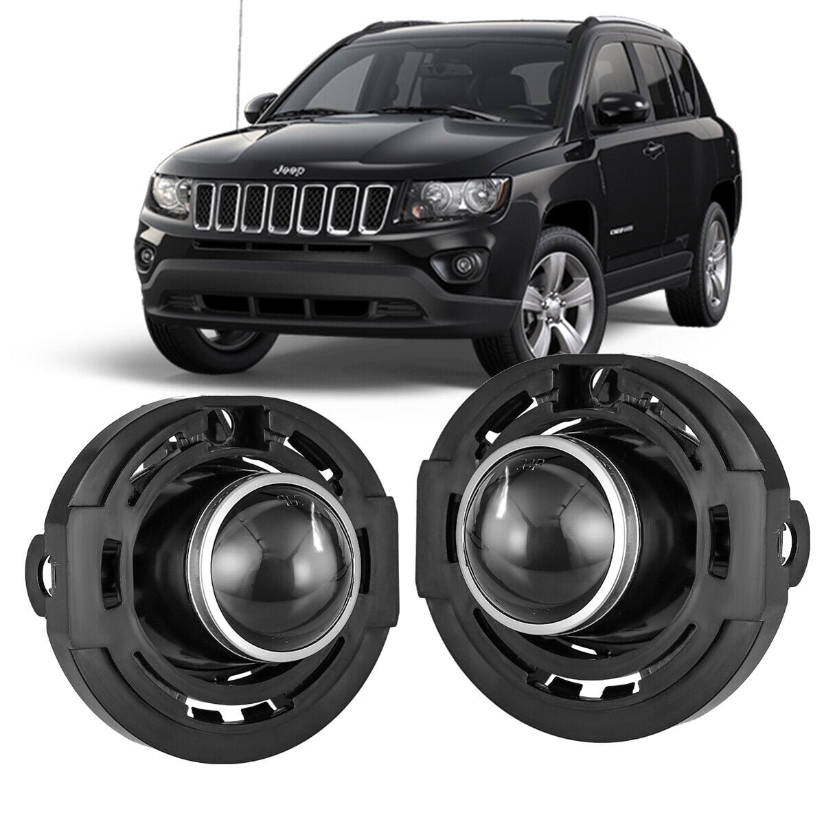 Compatible For 2014-2021 Jeep Grand Cherokee Pair Front Fog Lights Lamps Assembly Clear Lens