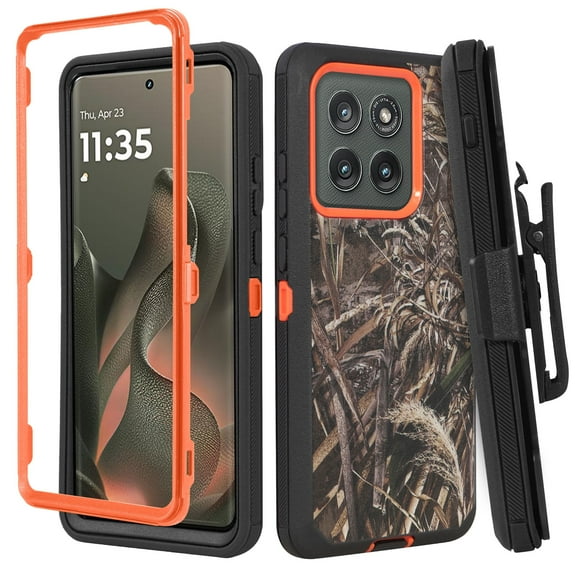 Compatible For Motorola Edge 2025 Case with Belt Clip Holster by Thousand Gear– Heavy Duty Rugged Full-Body Cover, No Screen Protector Camo