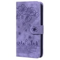 thumbnail image 1 of Compatible For iPhone 13 Pro Card Flip Wallet Stand Case PU Leather with Wrist Strap, Luxury Cute Pattern Embossed 360 Protection Shockproof Cover.For iPhone 13 Pro,Purple, 1 of 8