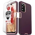 thumbnail image 1 of Compatible for Galaxy A03S Case: A03S Phone Case with [2 Pack] Tempered Glass Screen Protectors, 3 in 1 Full Body Shockproof Rubber Dustproof Rugged Defender Protection Case for AO3S,Wine Red, 1 of 17
