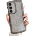 thumbnail image 1 of Compatible with Galaxy A14 5G Case for Women Girls Glitter Bling Camera Lens Protector Cute Curly Wave Frame Silicone Shockproof Protective Cover Phone Case for Samsung Galaxy A14 5G(BLACK), 1 of 10