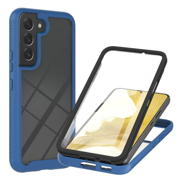 Compatible with Galaxy A14 5G Clear Case, Hybrid 3 in 1 Rugged Shockproof Case [Built in Screen Protector] Full Body Protection Hard Shell+Soft TPU Bumper Cover For Samsung Galaxy A14 5G, Blue